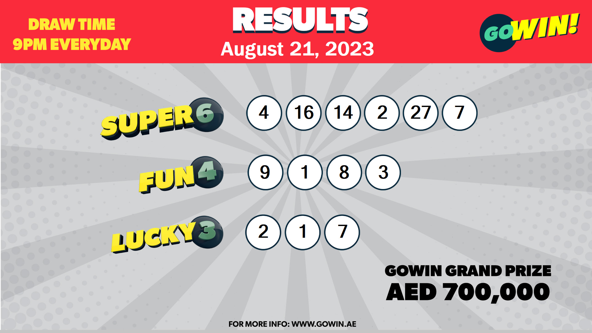 Draw Results 21 Aug 2023 210803WWW